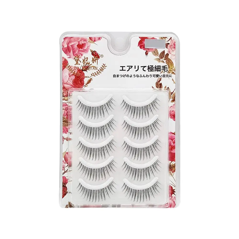 Neue 5 Paare koreanischen Stil falsche Wimpern 3d transparente natürliche Wimpern Wimpern Stiel Auge Manga Make-up liefert Großhandel i6w6