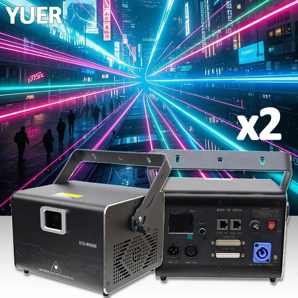 New RGB Laser 6W ILDA Animation Beam Line Scanner Projector DMX Professional Disco DJ Wedding Party Bar Club Stage Light