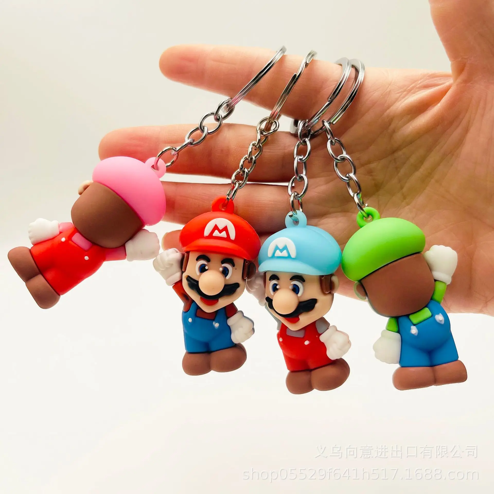 Anime Mario Keychain Cartoon Character Super Mary Game Surrounding Free Shipping Creative Gift Action Figure Car Keychain DIY