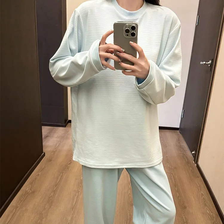 

Pijamas Mujer, теплый зимний женский пижамный комплект, весенне-осенняя одежда для сна, топ с длинными рукавами, брюки, комплекты, домашний костюм для женщин, пижама