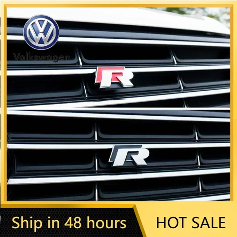 

VW 2026 Hot for Volkswagen VW Metal Car Grille Emblem Rear Trunk Badge Stickers R Rline Polo Golf Jetta Beetle CC Bora Tiguan To