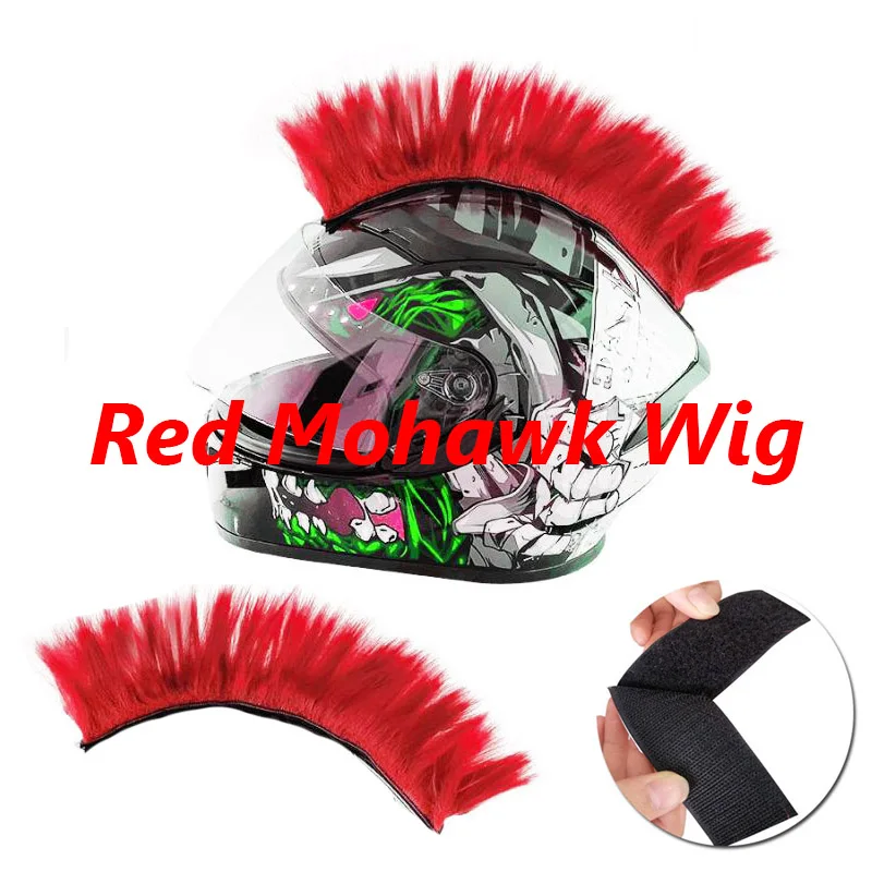 Creatieve Persoonlijkheid Motorfiets Elektrische Helm Decoratie Mohawk Pruik Haar Motorfiets Helm Accessoires Stickers Cosplay Styling