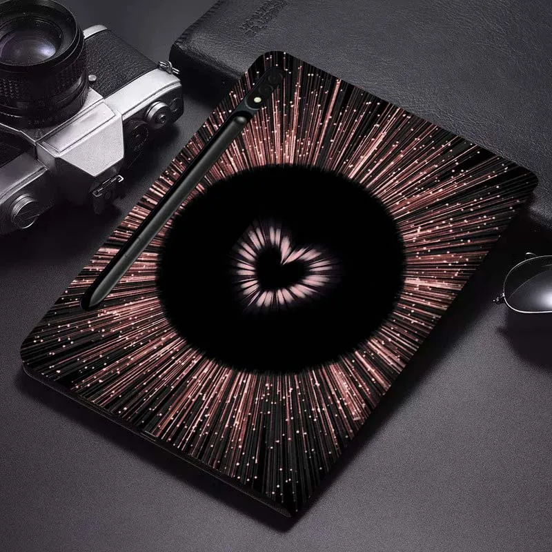 

Чехол для планшета Black Heart Sparkling Light, подарок для Samsung Galaxy Tab S6 S7 S8 S9 S10 FE Plus Lite, мягкий, гибкий, с поддержкой