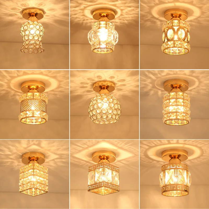 Mini Chander Ceiling Light Crystal Ceiling Light Close to Ceiling Lighting Fixture Ceiling Lamp for Corridor Aisle Lamp