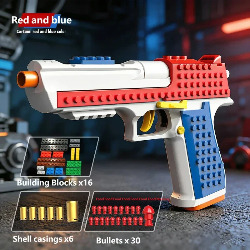 Pistol Throwing Shell Soft Bullet Gun Sport Shooting Game Interactive Toy Launcher Model Toy gun Gift outdoor