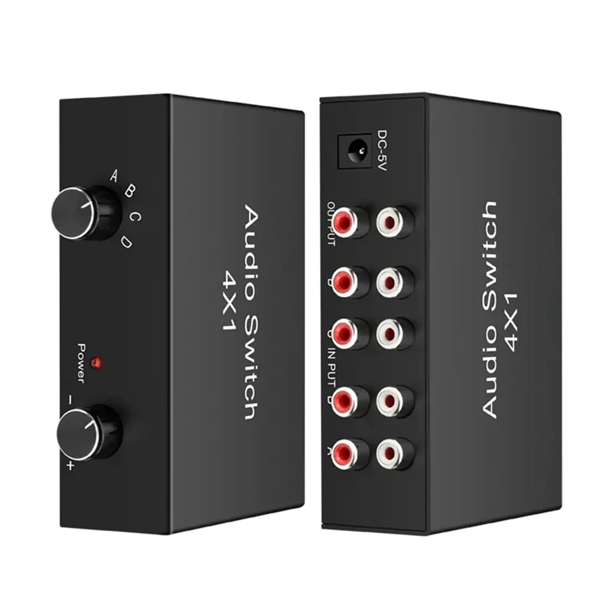 Saklar Audio Stereo 4 in 1, sakelar Audio Stereo 4 cara L/R pengalih Audio RCA keluar saluran suara pemilih saklar Audio untuk pemutar Speaker DVD