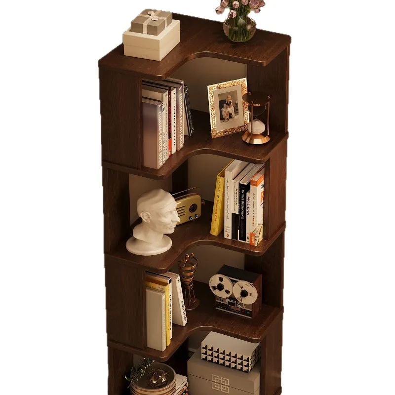 Household Bookshelf Floor Shelf Living Room Cabinet Storage Lattice Cabinet Simple Corner Bedside Bookcase