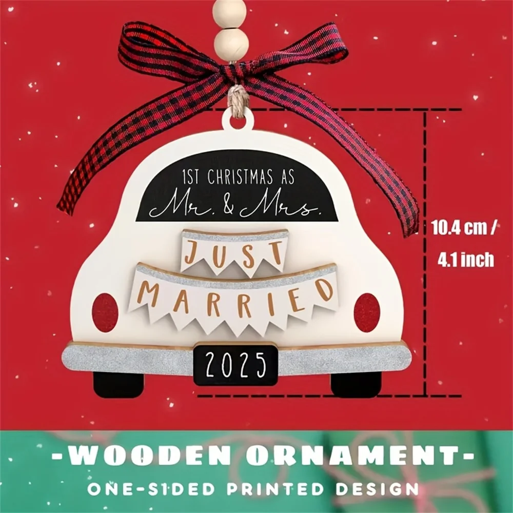 قطعة واحدة من زينة الزفاف الخشبية المعلقة، رسومات على طراز السيارة، مثالية لتزيين الزفاف، عيد الحب، الخطوبة