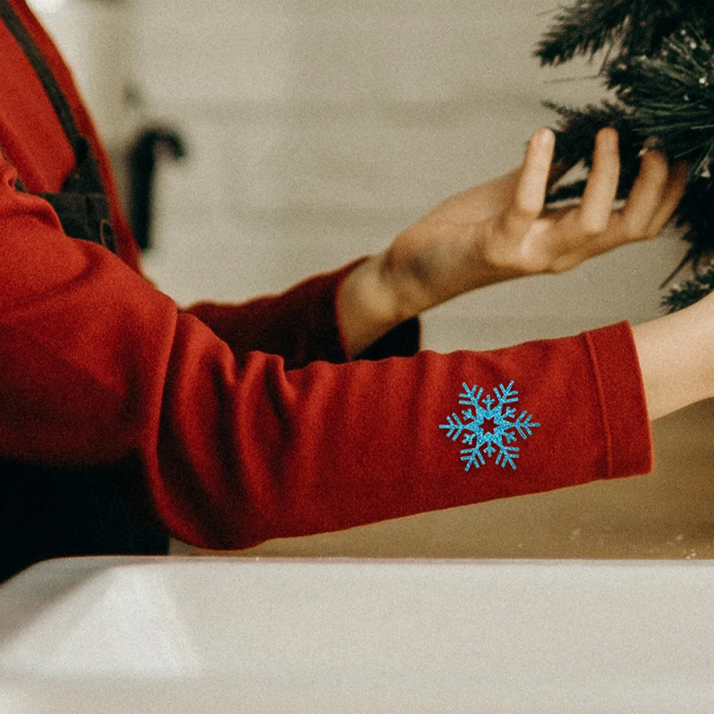 

20pcs Snowflake Fabric Patches Clothing Repair Diy Crafts Winter Themed Sew On Applique Patches For Jeans Jackets Bags Clothes