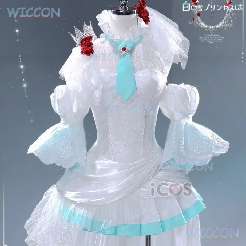 Project Sekai MikukuSnow White Princess Gown Cosplay Costume Anime Character Dress Pure White Lolita Outfit Halloween Christmas view 6