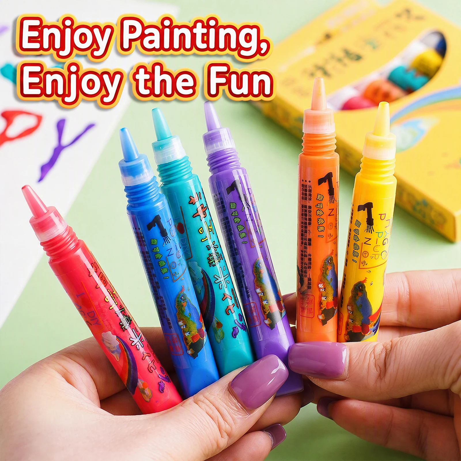 6/12 stuks Popcorn Verfpennen  - Art And Craft With Paint recensie en prijs