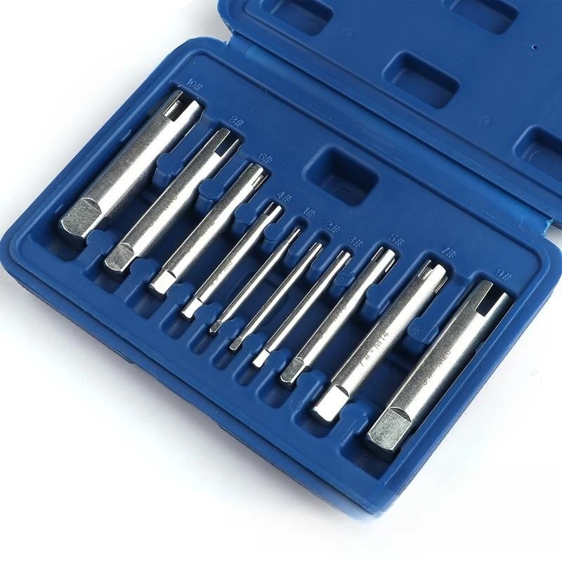 10PCS Screw Tap Extractor Set M4-M24 Damaged Screw Tap Remover Alloy Steel Broken Head Taps Wrench Extractor Drill Bit