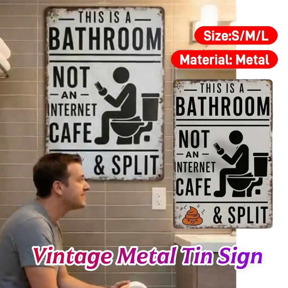 Funny Word Bathroom Decor Waring Sign This Is A Bathroom Not An Internet Cafe Metal Poster Plaques Vintage Tin Sign Toilet Decor