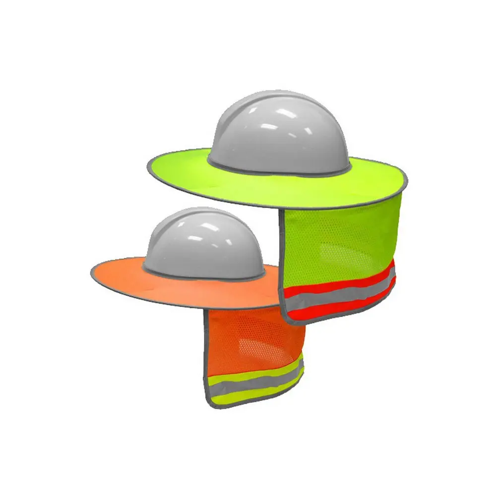 ESCAM Sunshade Outdoor Construction Safety Hard Hat Sun Shade Neck Shield Reflective Stripe Protective Helmets Shield