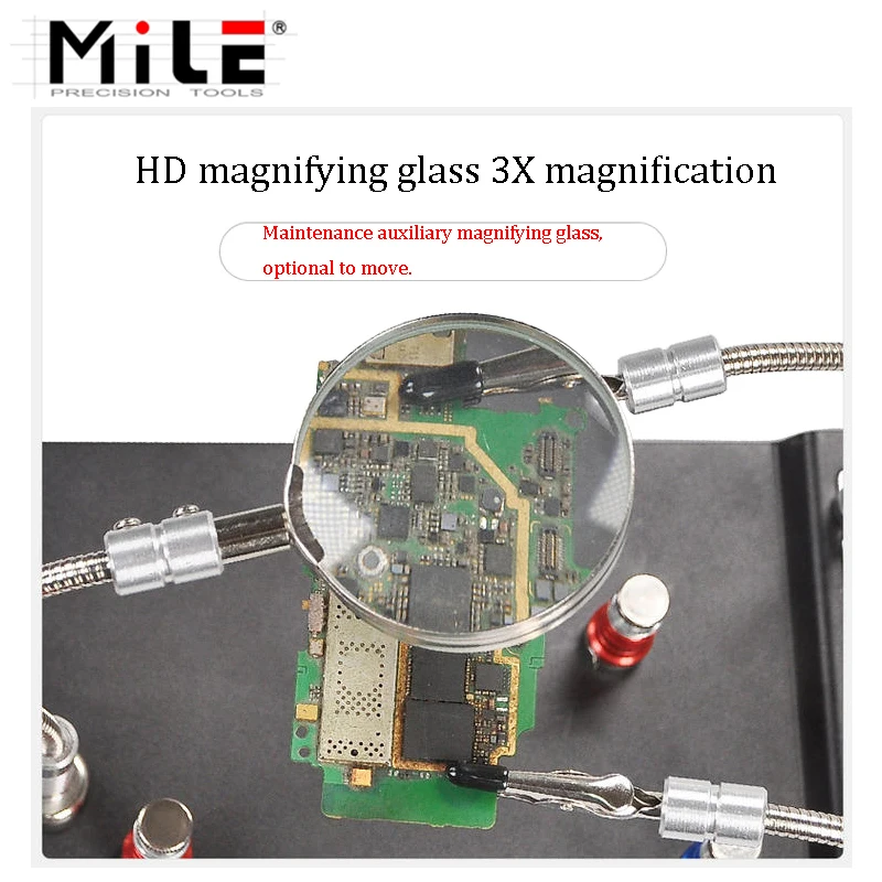 المغناطيسي العالمي الهاتف PCB IC رقاقة اللوحة الأم تهزهز مجلس تركيبات 3X المكبر أداة إصلاح حامل إلكتروني