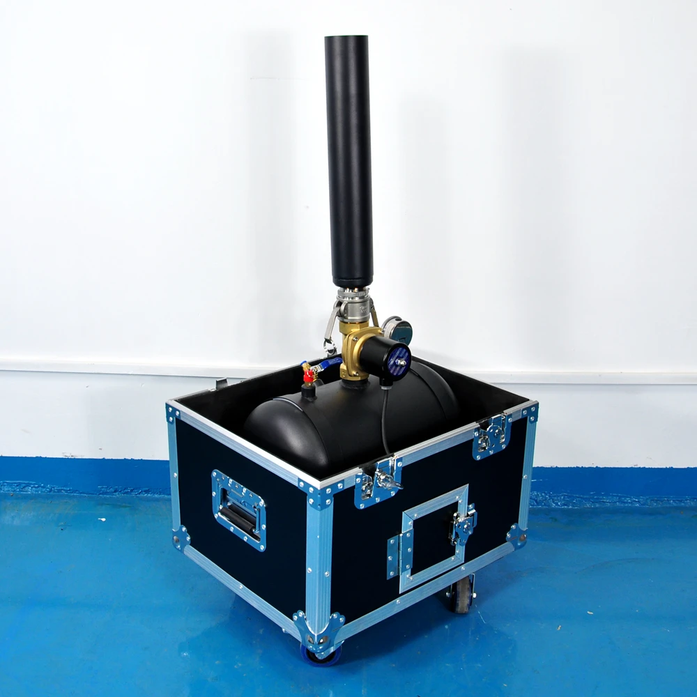 TIPTOP Flightcase Packing 1.5inch Solenoid Valve Power Manual Control Confetti Paper Powder Jet Machine 50cm Jet Pipe