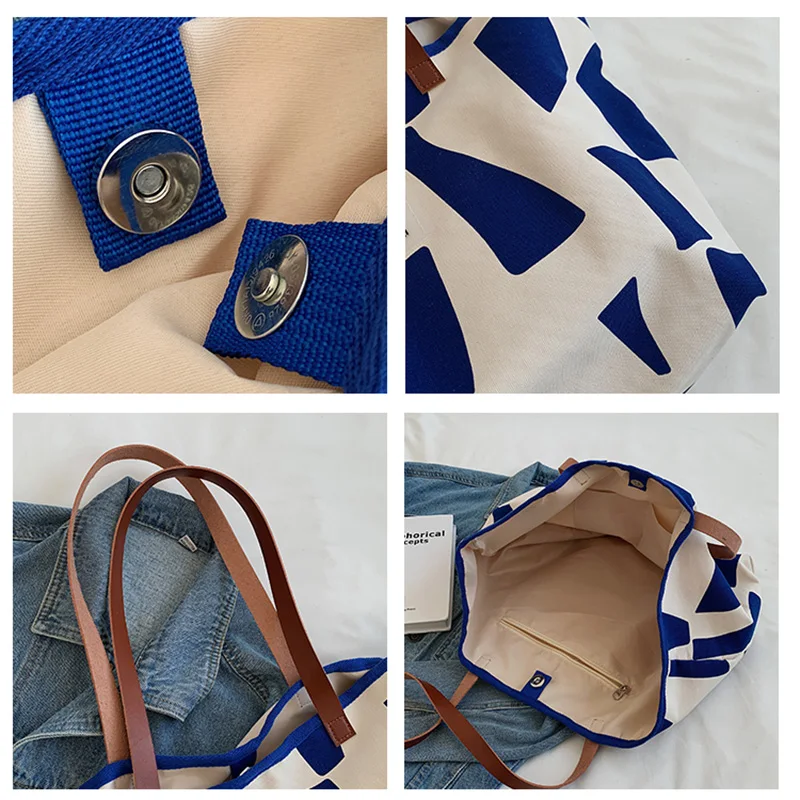 

Faionable Large Capaci Canvas oulder Bag Casual Tote Bag Commuter op Bag Women's Sle Briti Sle Pure Color