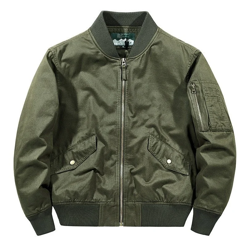 

2024 Men's Bomber Jacket Outdoor Pilot Cargo Baseball Uniform Outerwear Loose Large Size 5XL for Male