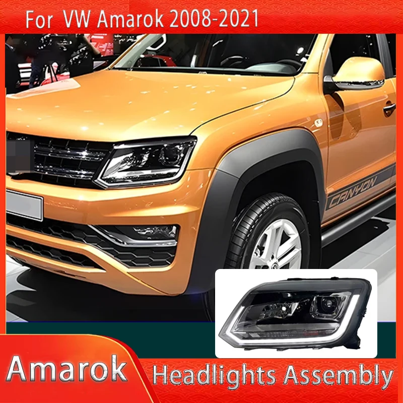 

Автомобильные фары для Volkswagen Amarok 2008-2021, светодиодные автомобильные фары в сборе, обновление, аксессуары для линз проектора с высокой настройкой