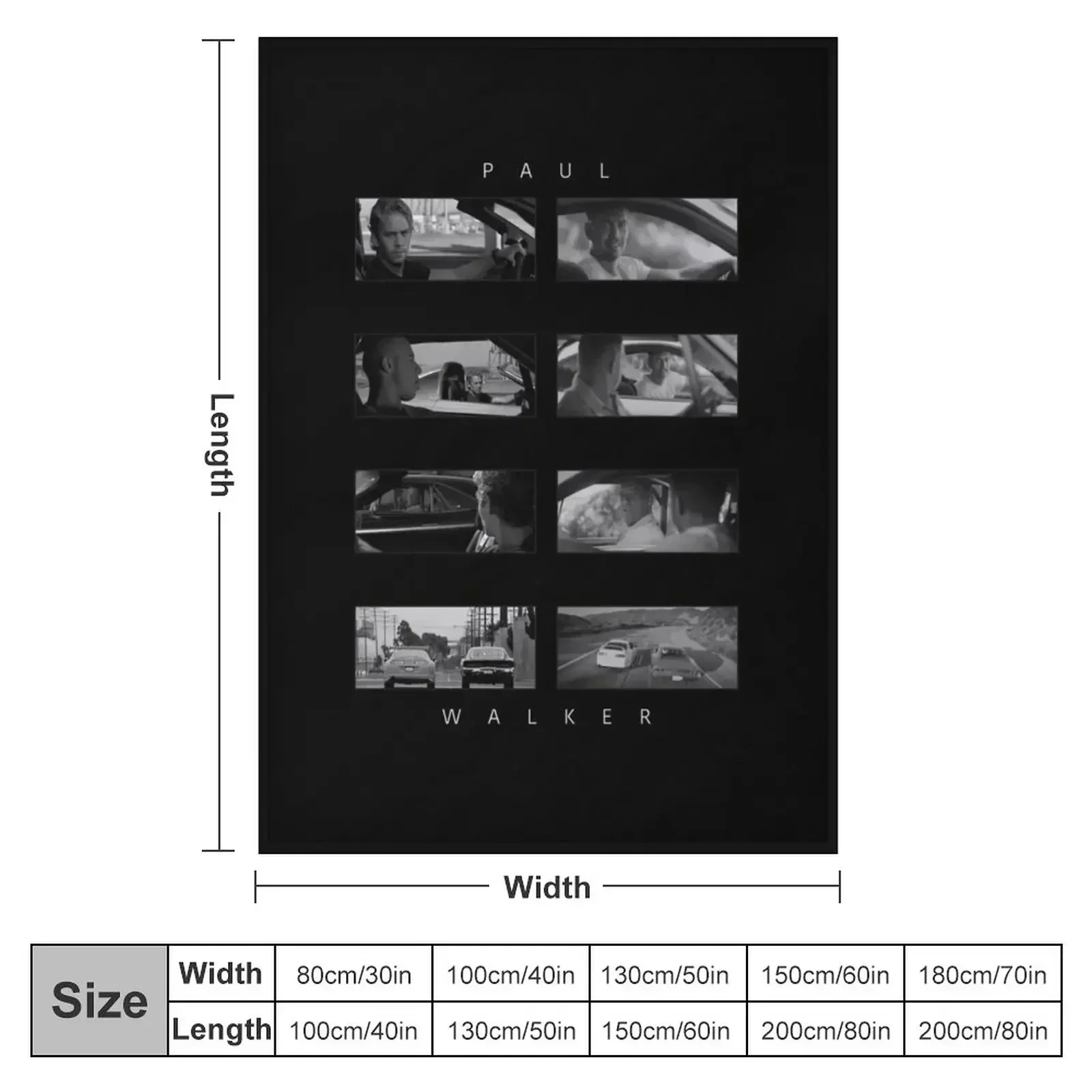 Paul Walker - FAST FURIOUS Throw Blanket Plush Kid'S Designers Custom Flannel Heavy Blankets