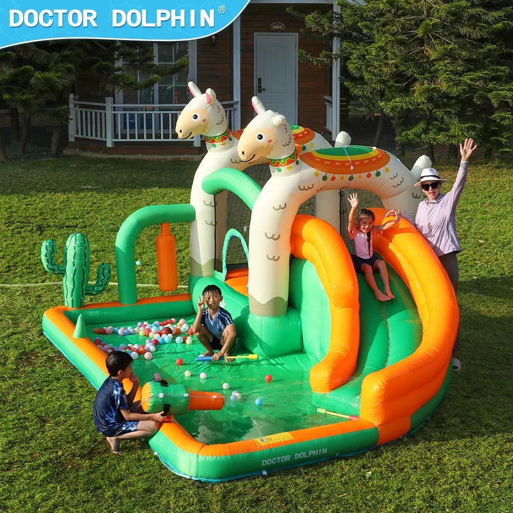 En Stock, trampolín inflable de castillo saltador para uso doméstico con combinación de casa de rebote deslizante para niños