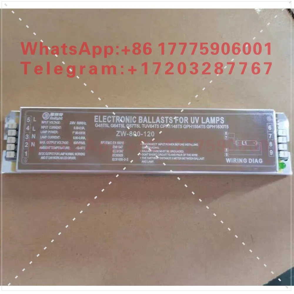 Light and oxygen double-ended UVC75W-W-Z894 lamp ZW-800-120 ballast industrial shoe processing