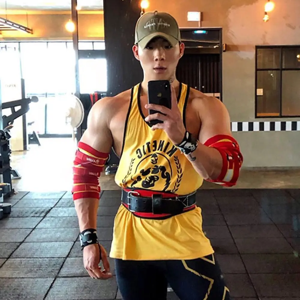 Cotton Bodybuilding Sport Tank Tops Men Gym Fitness Workout Sleeveless Shirt Male Stringer Singlet Summer Casual Print Undershir image 4