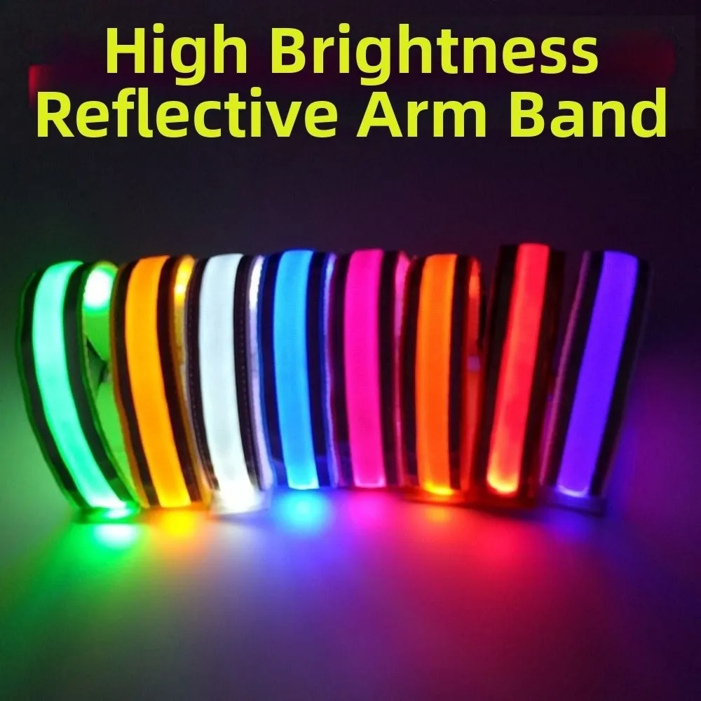 Fascia da braccio per corsa notturna per sport all'aria aperta - Luce LED ricaricabile tramite USB, cinturino di sicurezza riflettente per ciclismo e corsa