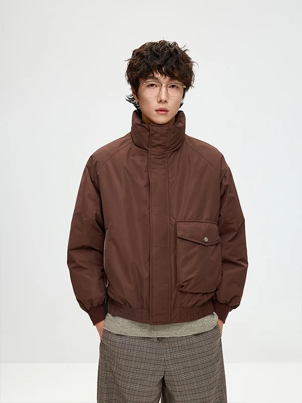 

TANGZ Studio Men's American Sle Stand Collar ket Workwear down Jaet Winter 90 White Du down Warm Outerwear