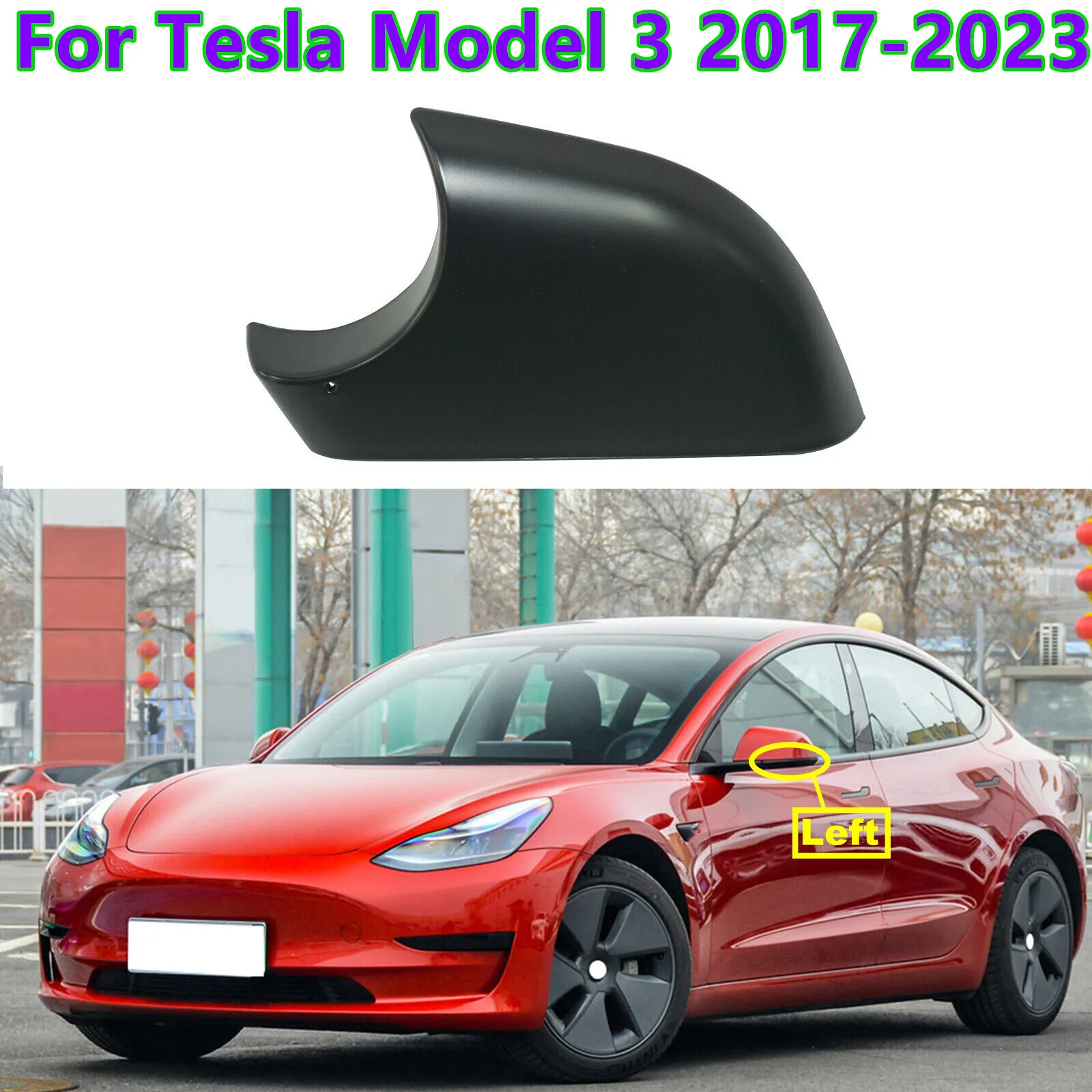 

Left Driver Side Door Mirror Lower Base Cover Holder For Tesla Model 3 2017-2023