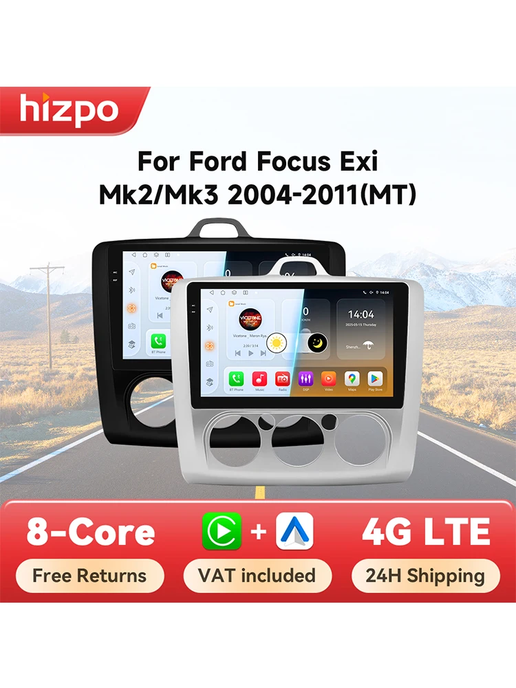 Hizpo Auto Multimedia Speler Voor Ford Focus Exi Mt Mk2 Mk3 2004-2011 Android Auto Carplay Gps 2din Autoradio Octa Core Stereo Dsp - afbeelding 2