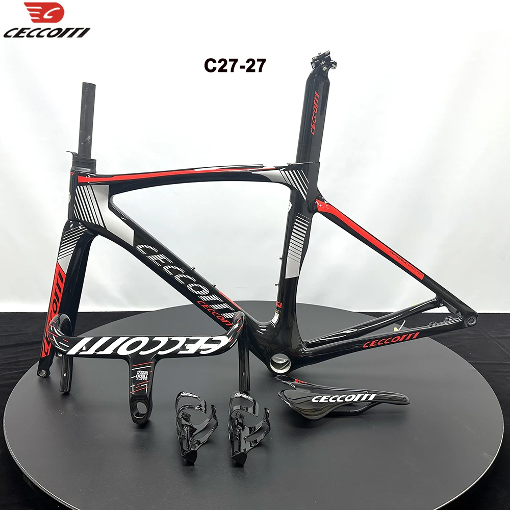 Fully Hidden Carbon Disc Road Bike Frame Set Lightweight Road Bicycle Carbon Frame BB T47 Aerodynamic Carbon Road Bike Frameset