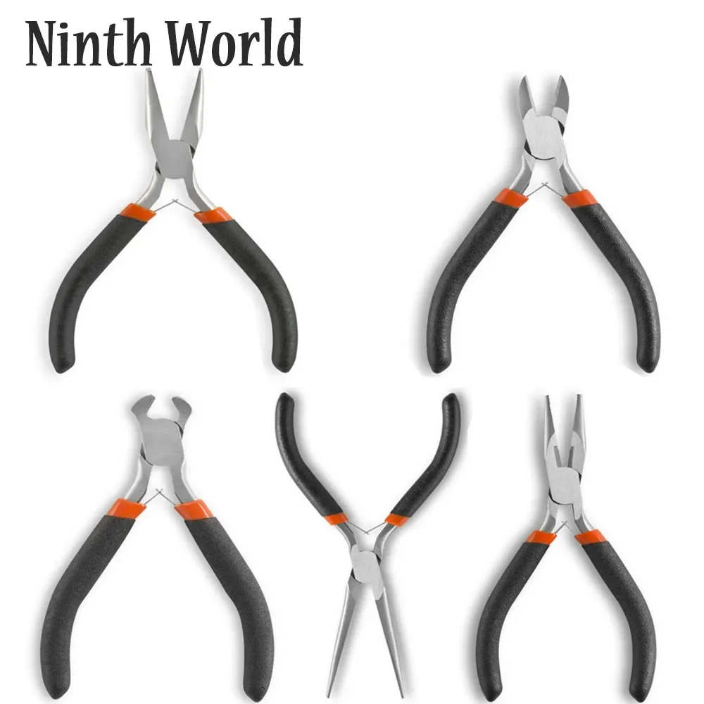 

5 Piece 4.5inch Mini Electronic Pliers Diagonal Side Cutting Pliers Cable Wire Cutter Repair Precision Pliers Set