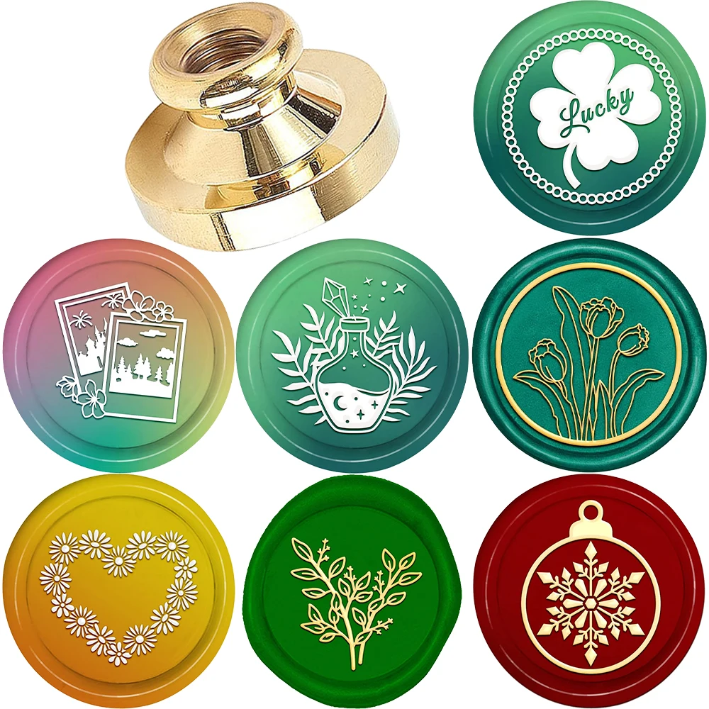 

Clover Flower Photo Bottle Pattern Wax Seal Stamp Diy Craft Supplies Scrapbooking Christmas Wedding Invitation Decoration Gifts