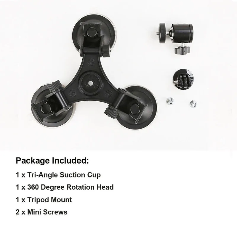 Triple Suction Cup Mounts For Hero 3+ /4 /5  For Go Pro HD Camera For GOPRO Triangular Suction Cup Accessories