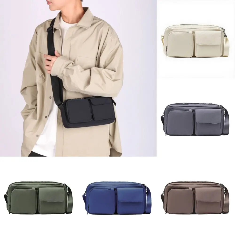 حقيبة كتف جديدة خفيفة الوزن للرجال للجنسين بحزام قابل للتعديل حقيبة كروس بدون استخدام اليدين متعددة الجيوب حقيبة سفر للاستخدام اليومي