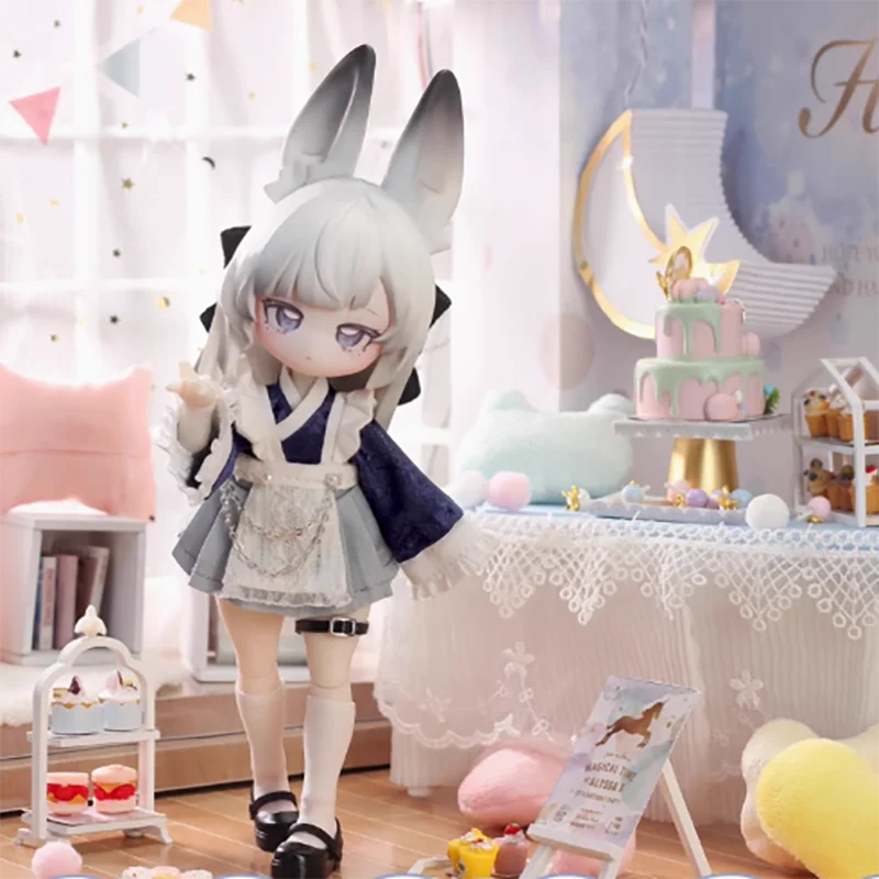 

Non-edible Collectible Doll Moon Jumping Time Rabbit Treasure Series 12 Points BJD Blind Box Action Toy Figure Display Piece
