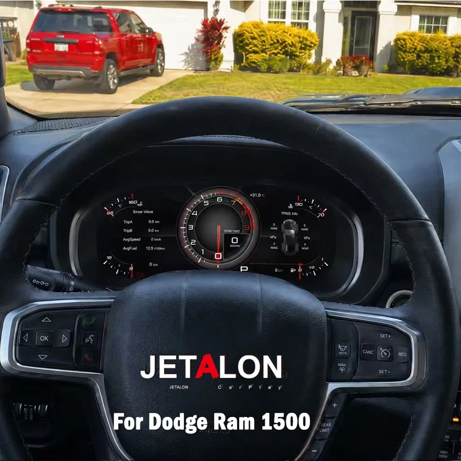 12.3inch Car Digital Cluster Instrument Cluster Carplay Screen For Dodge Ram 1500 2013-2018 Display Virtual Cockpit Dashboard