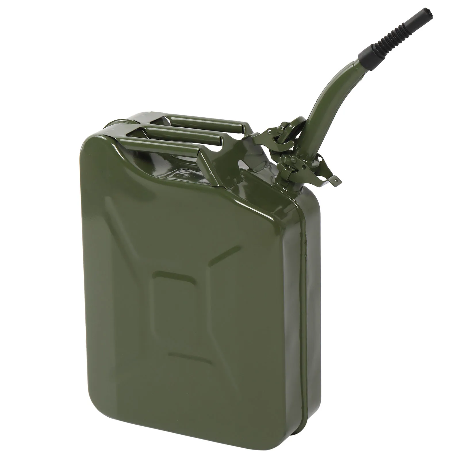 

20L 5 Gallon Green US Standard Gas Can Cold-Rolled Plate Petrol Diesel Can Gasoline Bucket with Oil Pipe Flexible Spout for Fuel