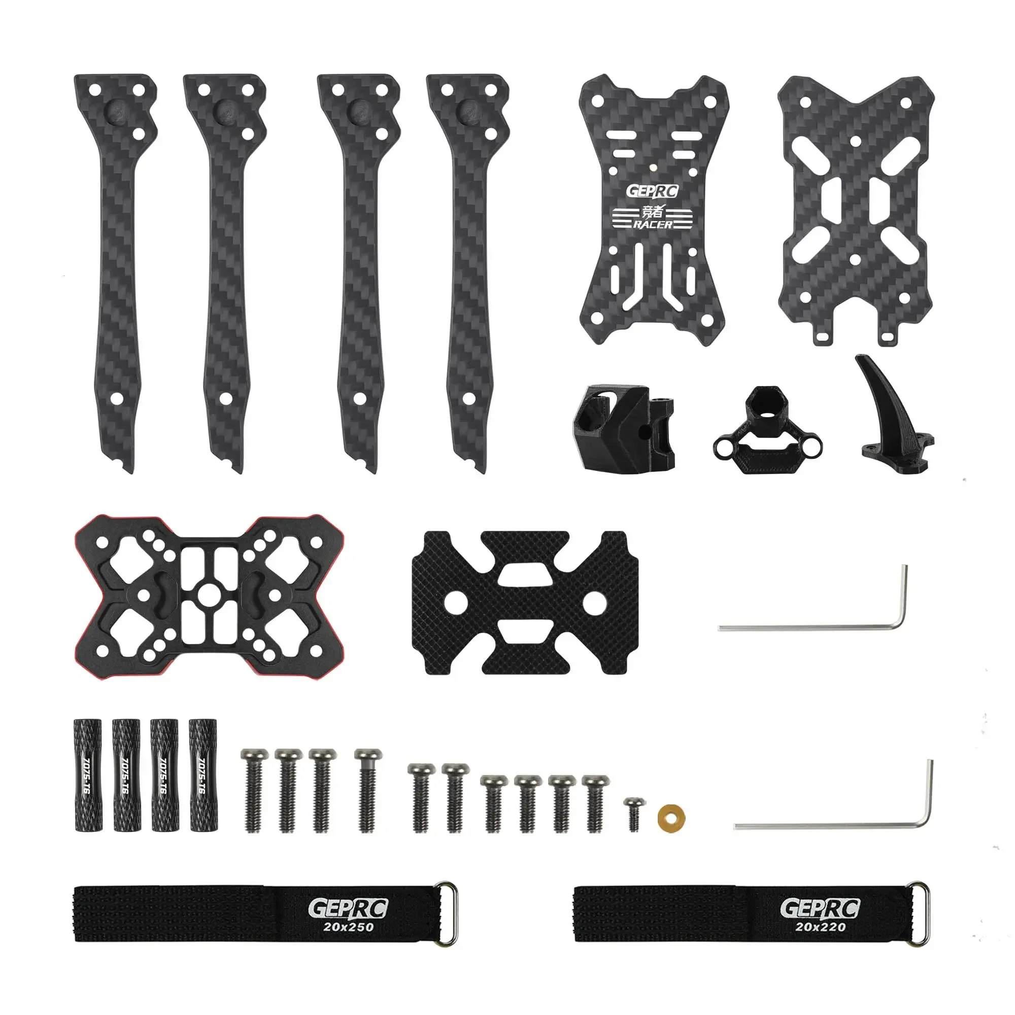 GEPRC GEP-Racer Frame Parts Top plate /  Bottom plate / Arm / Aluminum Part/ Antenna Mount /