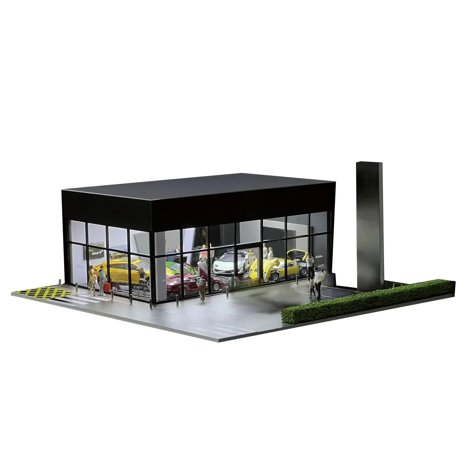 1/64 Diorama Car Garage Model LED Lighting City Building Backdrop Scene high quality Model DIY toys Xmas gifts for Children