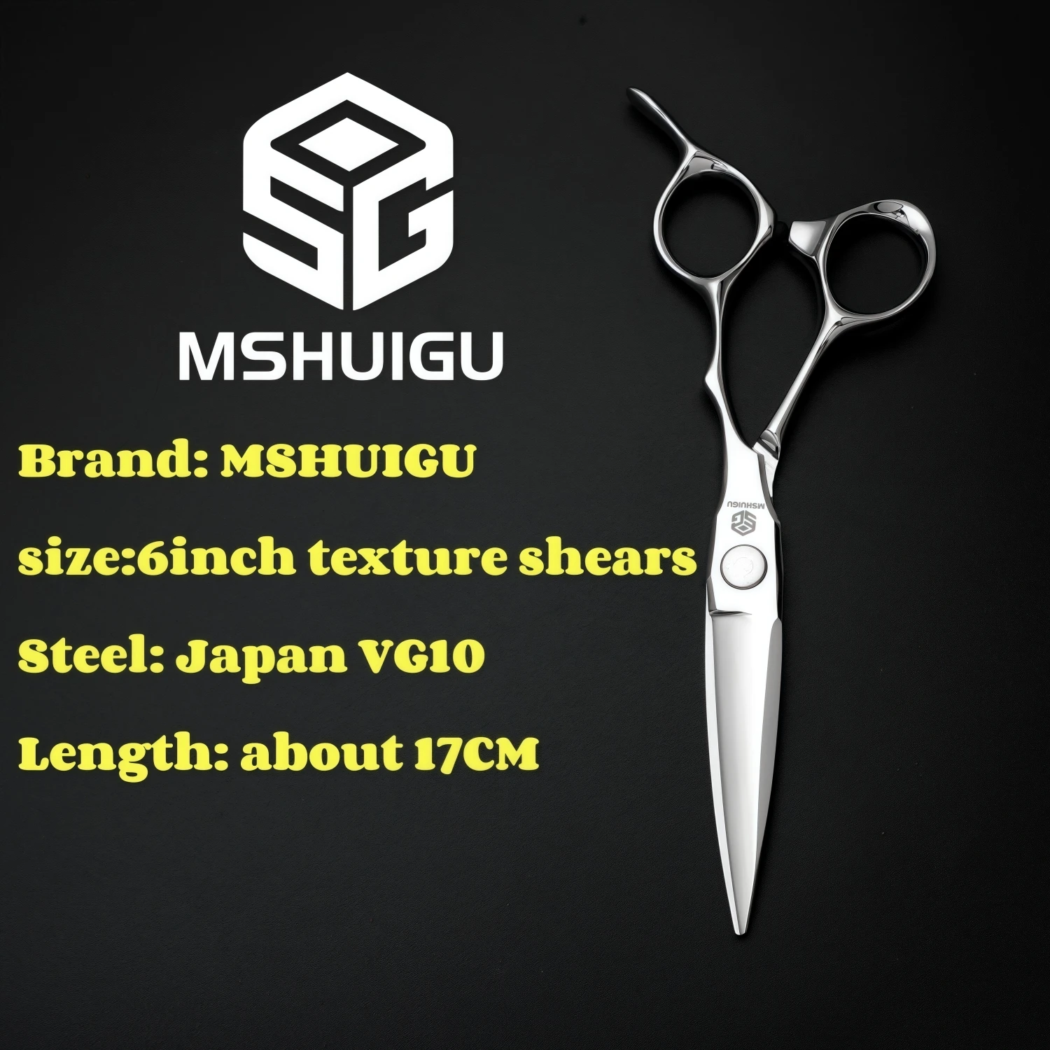 MSHUIGU Professionelle Haarstrukturschere, gebogene Klinge, kann Schere, Friseurschere, Werkzeugzubehör, Japan vg10 Stahl, 15,2 cm verschiebbar – Detail 9
