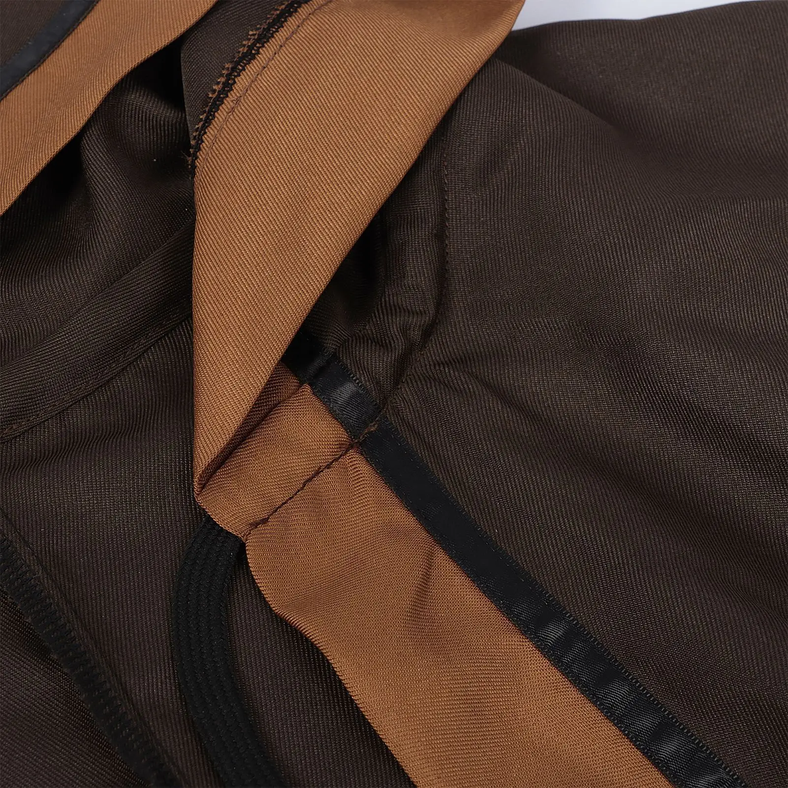 Mittelalterlicher Erwachsenen-Krieger-Umhang mit Kapuze, Unisex, Kontraststreifen, Zauberer-Robe, Halloween-Party, Festival, Cosplay-Kostüm 2026 – Detail 22