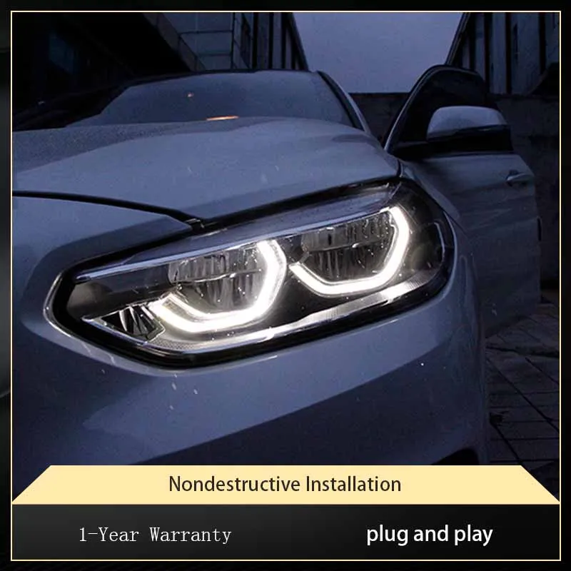 

Car Head Light For BMW 1 Series 116i 118i 120 125 130 Assembly LED HID DRL 2016-2020 F52 Front Lamp Auto Plug And Play Accessory