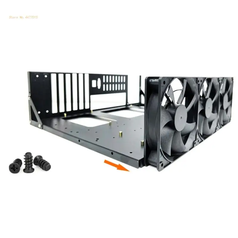 1Pc ATX Black Cold Rolled Steel Plate Mining Rig Frame for GPU Cold Rolled Steel Open Chassis Miner Mining Frame  Dropship
