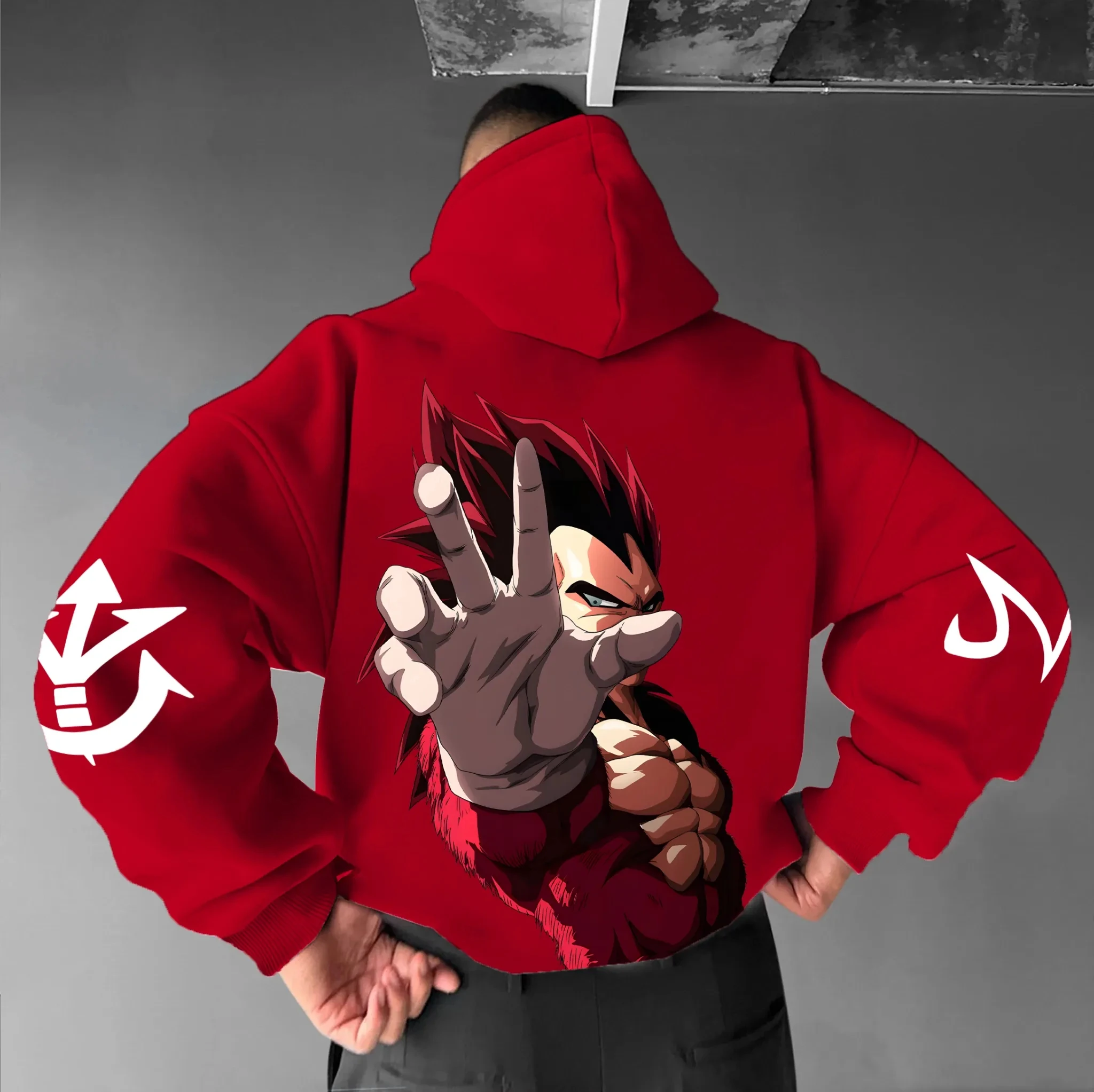 

2025 New Vegeta Anime Dragon Ball Harajuku Street Hoodie Men Autumn Winter Hooded Sweater Oversized Women Long Sleeve Unisex Top