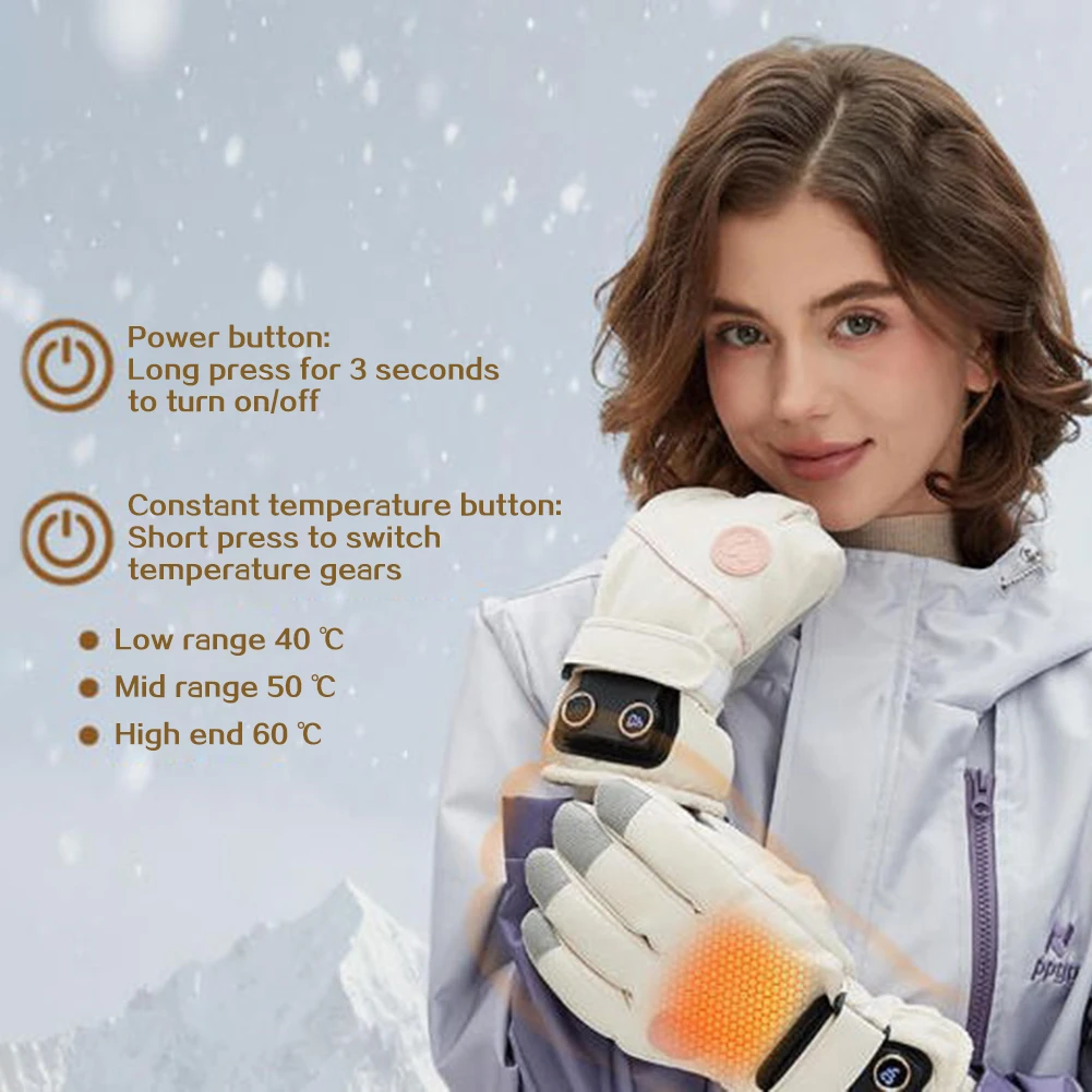 

Перчатки с подогревом Мягкие водонепроницаемые термоперчатки для пеших прогулок и рыбалки