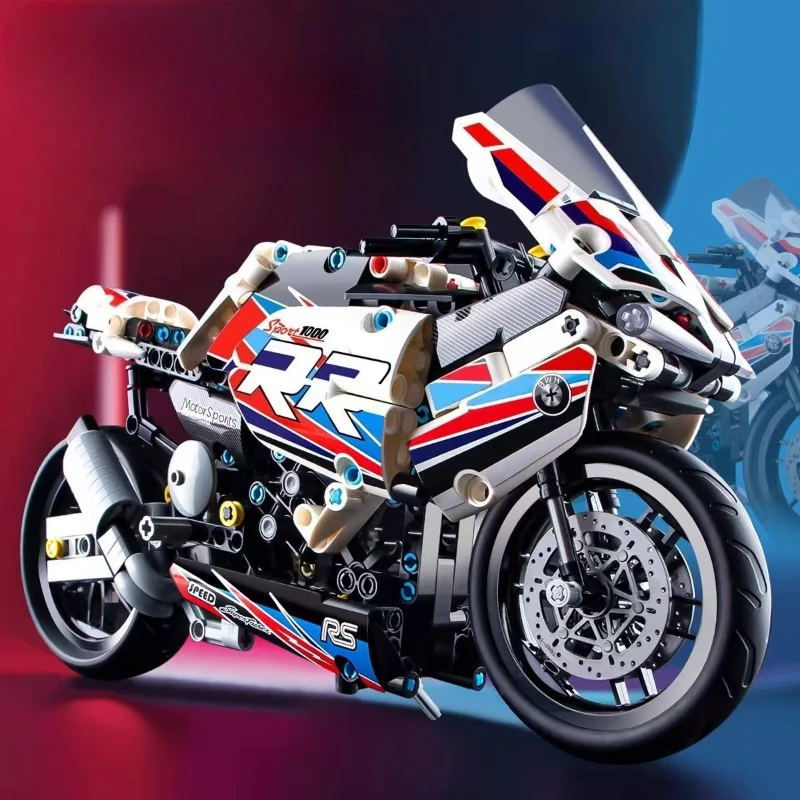 

Racing Motorcycle Building Blocks Set Mechanical Assembly Bricks 3D Puzzle Toy Desktop Ornament