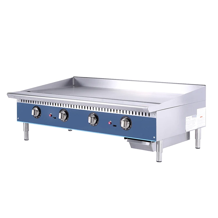 

Commercial Kitchen Equipment Factory 25mm Grillage 48 Inches Thermostat Control Gas Griddle Teppanyaki Fried Meat Griddle
