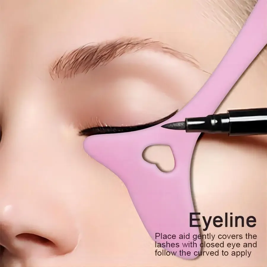 Pochoirs en silicone pour eye-liner et rouge à lèvres, applicateur de crème pour le visage, outils de beauté, dessin Marscara, conseils d'aile, aide au port